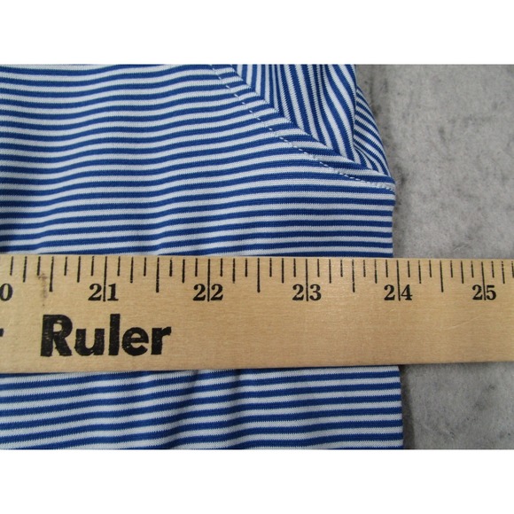 Holderness & Bourne Mens Perkins Polo Shirt XL Blue Striped Lakewood Club - Picture 8 of 10